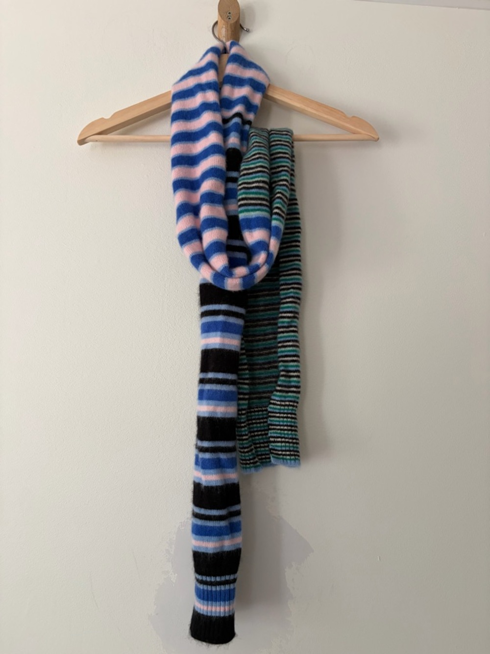 Marni X Uniqlo Cashmere Y2K Striped Knit Scarf - Pink, Blue, Black, Teal
